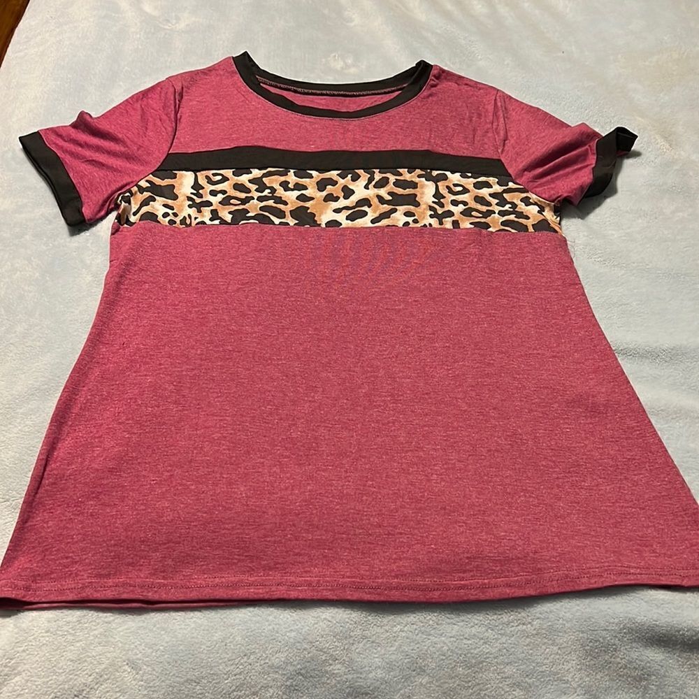 New Burgundy and Black Cheeth Print Shirt